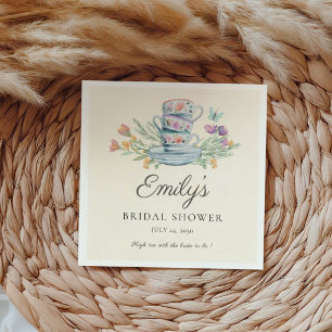 Theekopjes & Wilde Bloemen Waterverf Bruidsdiner Servet