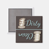 Theekoppen Vuile of Schone Koelkast Magneten (Voorkant / Achterkant)