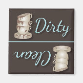 Theekoppen Vuile of Schone Koelkast Magneten (Voorkant)