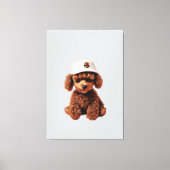Theekoppoedel met hoed canvas afdruk (Voorkant)