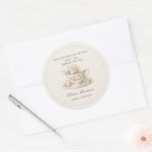 Theekrans Bruidsfeest Favor Ronde Sticker (Envelop)