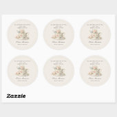 Theekrans Bruidsfeest Favor Ronde Sticker (Vel)