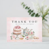 Theekrans Bruiloft Uitnodigingskaart Vintage Bedan Bedankkaart (Staand voorkant)