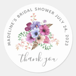Theekrans Bruiloft Vintage Bloemen Bedankt Ronde Sticker