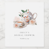 Theekrans Elegante Bruids-Shower Wijn Etiket (Enkel label)