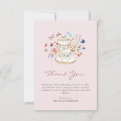 Theekrans met Blush Roze Bedankkaart (Voorkant)