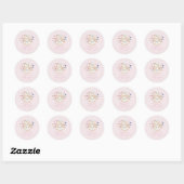 Theekrans met Blush Roze Ronde Sticker (Vel)