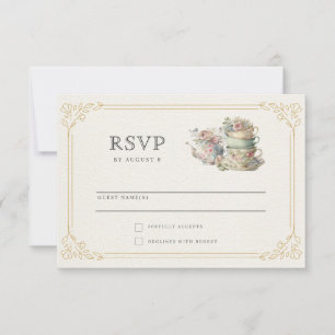 Theekrans met vintage elegantie voor de bruid RSVP kaartje