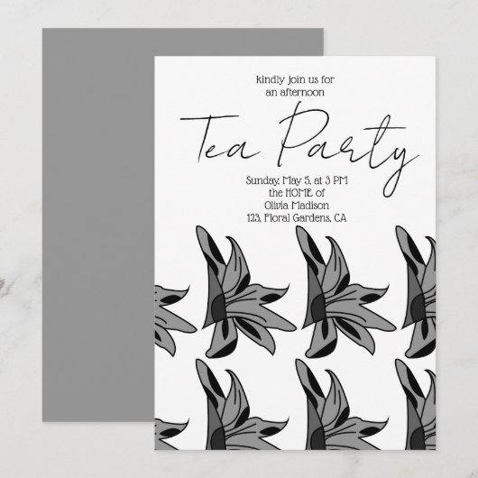 Theekrans met wilde bloemen kunst kaart (Voorkant / Achterkant)