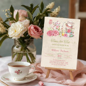 Theekrans uitnodiging met vintage elegante bruidsd