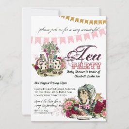 Theekransje BABY SHOWER Alice in Wonderland antiek Kaart