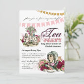 Theekransje BABY SHOWER Alice in Wonderland antiek Kaart (Staand voorkant)