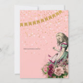 Theekransje BABY SHOWER Alice in Wonderland antiek Kaart (Achterkant)