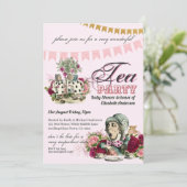 Theekransje BABY SHOWER Alice in Wonderland antiek Kaart (Staand voorkant)