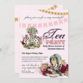 Theekransje BABY SHOWER Alice in Wonderland antiek Kaart