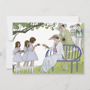 Theekransje in de oude tuin notitiekaartje