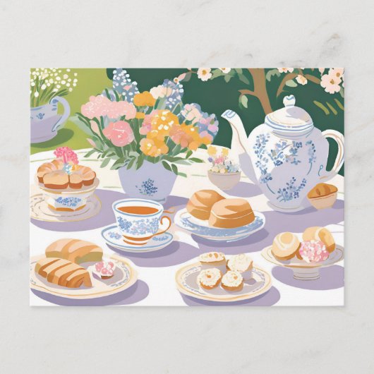 theekransje | Prachtige Garden Party Bloemen Briefkaart (Voorkant)
