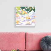 theekransje | Prachtige Garden Party Bloemen Canvas Afdruk (Insitu (Woonkamer))