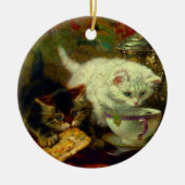 Theekransje van Kittens Keramisch Ornament (Voorkant)