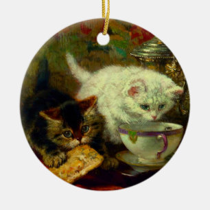 Theekransje van Kittens Keramisch Ornament