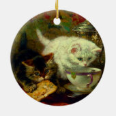 Theekransje van Kittens Keramisch Ornament (Achterkant)