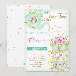 Theekransje Verjaardagsuitnodiging Kaart