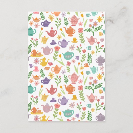 Theekransje voor de bruid Cute Aangepaste QR-code Informatiekaartje (Achterkant)