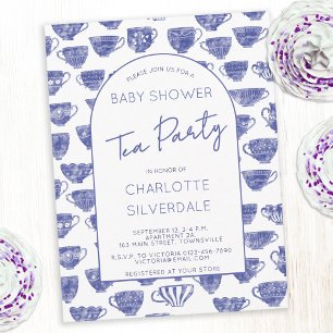 Theekransje Waterverf Thee Feestje Baby Shower Briefkaart