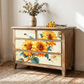 Theelbladvintage zonnebloem botanisch decoupage tissuepapier