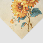Theelbladvintage zonnebloem botanisch decoupage tissuepapier (Detail)