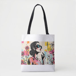 Theelblauw Droom Portret Kunst 🌿 Tote Bag