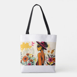 Theelblauw Droom Portret Kunst 🌿 Tote Bag