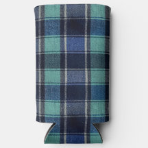 Theelblauw & marineblauwe Schotse ruit Koeler voor
