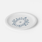 Theelblauw Monogram Bord (Gekanteld)