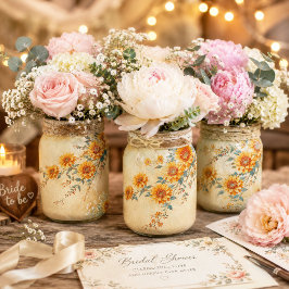 Theelblauw Oudroze Zonnebloemtak Decoupage Tissuepapier