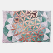 Theelblauw Roze Pastel Abstract Waterverfpatroon Theedoek (Horizontaal)