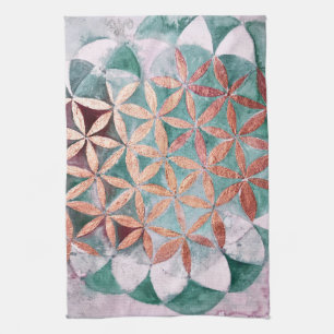 Theelblauw Roze Pastel Abstract Waterverfpatroon Theedoek