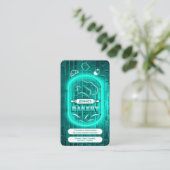 Theelblauw Turquoise Mint Neon Bakkerij Aangepaste Visitekaartje (Staand voorkant)