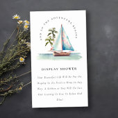Theelblauwe Zeilboot Palm Display Shower Baby Show Informatiekaartje