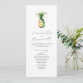 Theelengte Huwelijksprogramma Sjabloon Ananas (Staand voorkant)