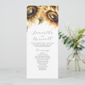 Theelengte Huwelijksprogramma Sjabloon Zonnebloem (Staand voorkant)