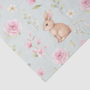 Theelepel Konijn Roze Bloem Tissuepapier