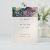 Theelgouden botanische Save The Date-kaart Date (Staand voorkant)