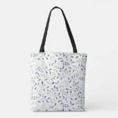 Theelgroene botanische bladerenpatroon tote bag (Achterkant)