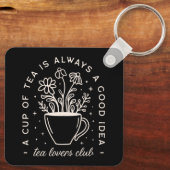 Theeliefhebber grappige citaten sleutelhanger (Achterkant)