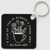 Theeliefhebber grappige citaten sleutelhanger (Achterkant)