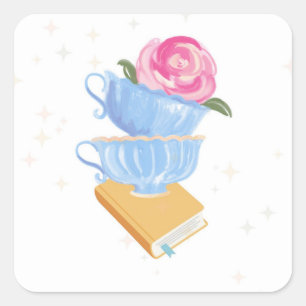 Theeliefhebber Sticker Gezellige Lezen Decal
