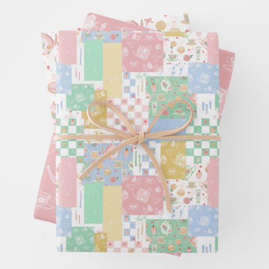 Theeliefhebber theepotten pastel  verwennerij inpakpapier vel (In situ)