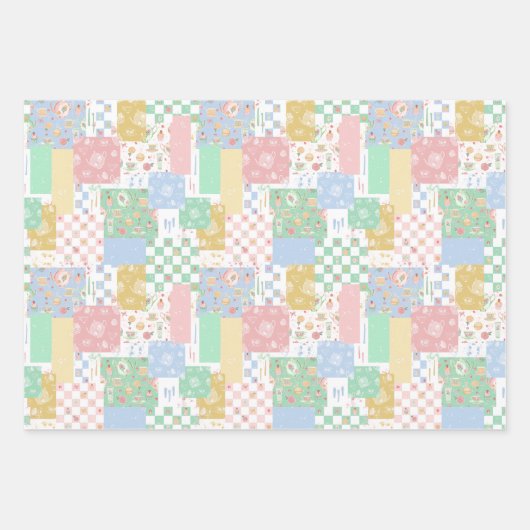 Theeliefhebber theepotten pastel  verwennerij inpakpapier vel (Voorkant)