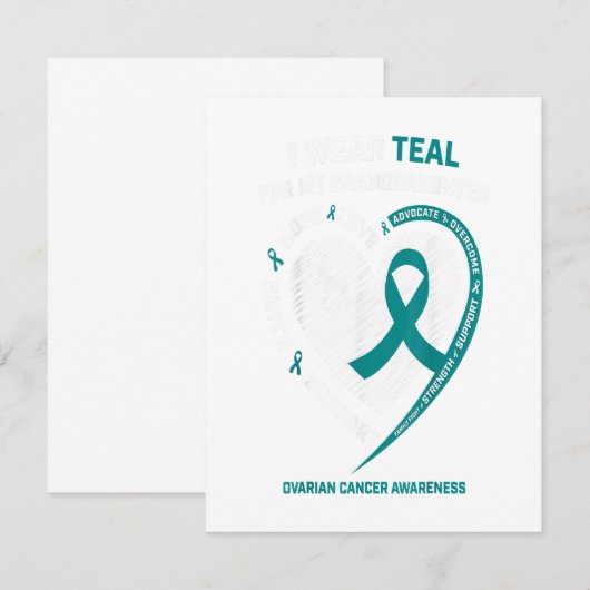Theelint geschenken voor eierstokkankerbewustzijn kaart (Voorkant / Achterkant)